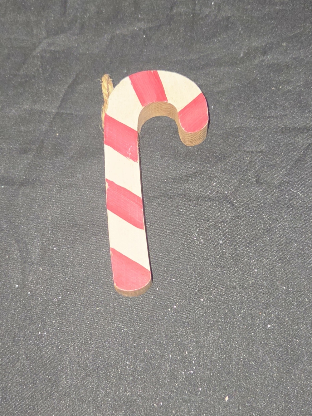 Red and Cream Candy Cane Holiday Ornament